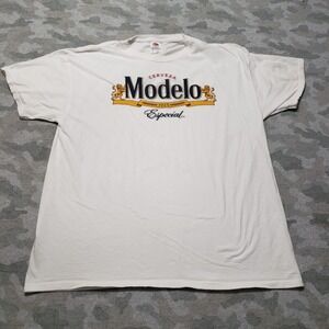 Modelo Shirt Mens XL White Short Sleeve Beer